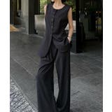 ブラック | aimoha ボタンジレ+ワイドパンツセットアップ | aimoha