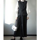 ブラック | aimoha タイベルトジレ＋ワイドパンツセットアップ | aimoha 