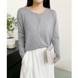 グレー | パールボタンカーディガン | aimoha 