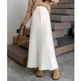 ホワイト | 【Banico】レースアップニットロングスカート【AW】 | aimoha