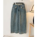 【aimoha】フリンジヘムデニムマキシスカート | aimoha  | 詳細画像19 