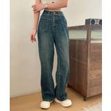 ブルー | 【aimoha】ストレートデニムパンツ | aimoha