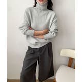 ライトグレー | ベーシックタートルネックニットプルオーバー | aimoha 