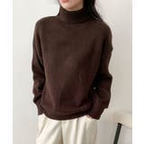 コーヒー | ベーシックタートルネックニットプルオーバー | aimoha 
