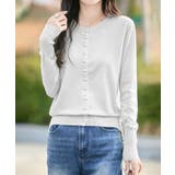 ライトグレー | マルチボタン クルーネックカーディガン | aimoha