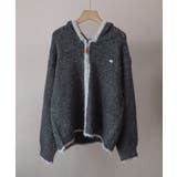 配色ライン入りフーディカーディガン | aimoha | 詳細画像3