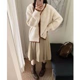 配色ライン入りフーディカーディガン | aimoha | 詳細画像4