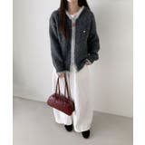 配色ライン入りフーディカーディガン | aimoha | 詳細画像1