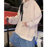 ベージュ | 新作ユニセックス ワッフル生地ビッグシルエットスウェット トレーナー | aimoha men