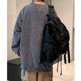 新作ユニセックス ワッフル生地ビッグシルエットスウェット トレーナー | aimoha men | 詳細画像7 