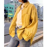 イエロー | オーバーサイズチェックシャツ | aimoha 
