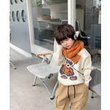韓国子供服 フロントカートゥーンキャラニット風スウェット | aimoha kids | 詳細画像7