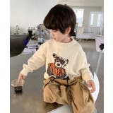 韓国子供服 フロントカートゥーンキャラニット風スウェット | aimoha kids | 詳細画像8