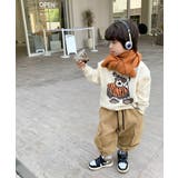 韓国子供服 フロントカートゥーンキャラニット風スウェット | aimoha kids | 詳細画像12