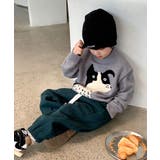 韓国子供服 フロントカートゥーンキャラニット風スウェット | aimoha kids | 詳細画像15