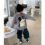 韓国子供服 フロントカートゥーンキャラニット風スウェット | aimoha kids | 詳細画像17