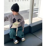韓国子供服 フロントカートゥーンキャラニット風スウェット | aimoha kids | 詳細画像18