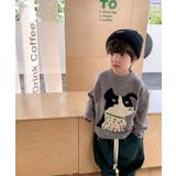 韓国子供服 フロントカートゥーンキャラニット風スウェット | aimoha kids | 詳細画像20