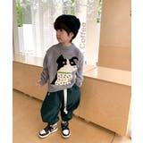 韓国子供服 フロントカートゥーンキャラニット風スウェット | aimoha kids | 詳細画像22