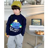 韓国子供服 フロントカートゥーンキャラニット風スウェット | aimoha kids | 詳細画像23