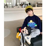 韓国子供服 フロントカートゥーンキャラニット風スウェット | aimoha kids | 詳細画像24
