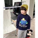 韓国子供服 フロントカートゥーンキャラニット風スウェット | aimoha kids | 詳細画像26