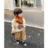 ライトベージュ | 韓国子供服 フロントカートゥーンキャラニット風スウェット | aimoha kids