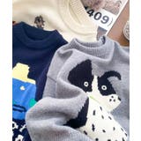 韓国子供服 フロントカートゥーンキャラニット風スウェット | aimoha kids | 詳細画像3