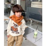 韓国子供服 フロントカートゥーンキャラニット風スウェット | aimoha kids | 詳細画像6
