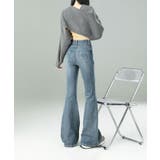 ウォッシュデニムフレアパンツ | aimoha  | 詳細画像7 