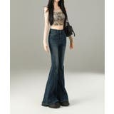 ウォッシュデニムフレアパンツ | aimoha  | 詳細画像18 