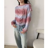 グラデーションケーブル編みニットプルオーバー | aimoha  | 詳細画像2 