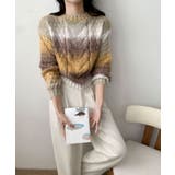 グラデーションケーブル編みニットプルオーバー | aimoha  | 詳細画像11 