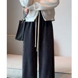 リブニットワイドパンツ ロング丈 春夏秋冬 | aimoha | 詳細画像20