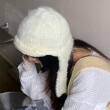 韓国風 モヘアフライトニットキャップ ニット帽 バラクラバ【AW】 | aimoha | 詳細画像1