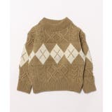 ベージュ | 【aimoha-KIDS-】アーガイルニット キッズ【AW】 | aimoha kids