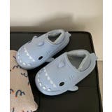 ブルー | 【aimoha-KIDS-】キッズ サメモチーフ裏ボアサンダル | aimoha kids