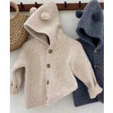 ベージュ | 【aimoha-KIDS-】くま耳付きフーディニットジャケット キッズ【AW】 | aimoha kids