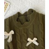 【aimoha-KIDS-】リボン付きニットベスト キッズ | aimoha kids | 詳細画像8