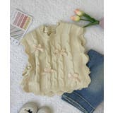 オフホワイト | 【aimoha-KIDS-】リボン付きニットベスト キッズ | aimoha kids