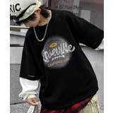 【Aimoha KIDS】レタープリントレイヤード風キッズスウェット | aimoha kids | 詳細画像1