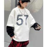 【Aimoha KIDS】ナンバープリントレイヤード風キッズスウェット | aimoha kids | 詳細画像3