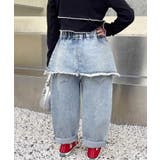 【aimoha KIDS】フェイクレイヤードデザインデニムパンツ | aimoha kids | 詳細画像3