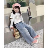 【aimoha KIDS】パッチポケット付きワイドデニムパンツ | aimoha kids | 詳細画像2