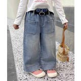 【aimoha KIDS】パッチポケット付きワイドデニムパンツ | aimoha kids | 詳細画像4