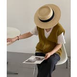 Vネックニットジャカードベスト 韓国ファッション ツイードジャケット | aimoha | 詳細画像4