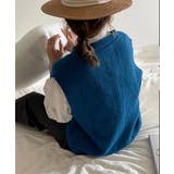 Vネックニットジャカードベスト 韓国ファッション ツイードジャケット | aimoha | 詳細画像6