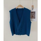 Vネックニットジャカードベスト 韓国ファッション ツイードジャケット | aimoha | 詳細画像9