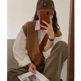 Vネックニットジャカードベスト 韓国ファッション ツイードジャケット | aimoha | 詳細画像16