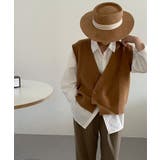 Vネックニットジャカードベスト 韓国ファッション ツイードジャケット | aimoha | 詳細画像17